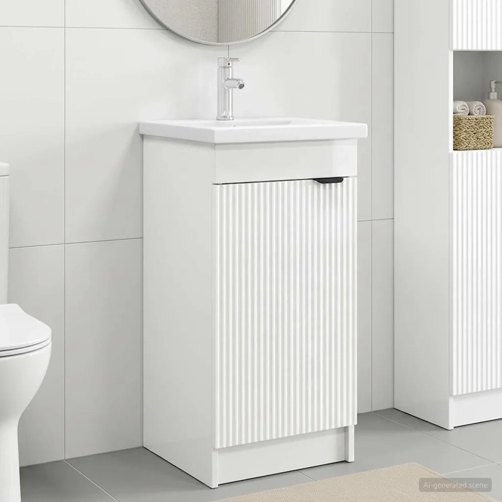 Mobile da bagno con lavabo Bianco Lucido 42 x 40 x 84,5 cm 890088
