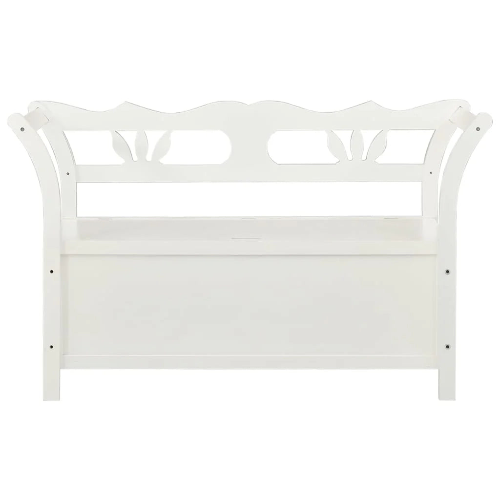 Panca bianca 107 x 45 x 75,5 cm legno massello di abete 02_0010870