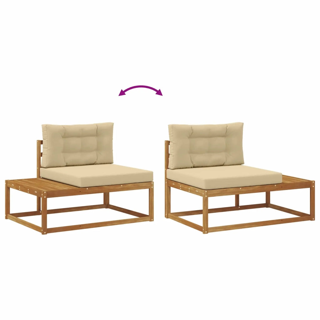 Divano da Giardino-Divano Esterno Finale con cuscino Naturale 115 x 83 x 73 cm 953262