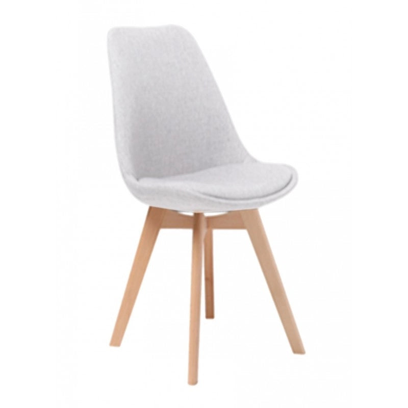 4x Sedia bianca design moderno sala ufficio tessuto cm 54 x 48 x 84 h