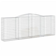 Cesto gabbione recinzione a gabbia muro di contenimento ad arco 400 x 50 x 140/160 cm ferro zincato argento 02_0040089