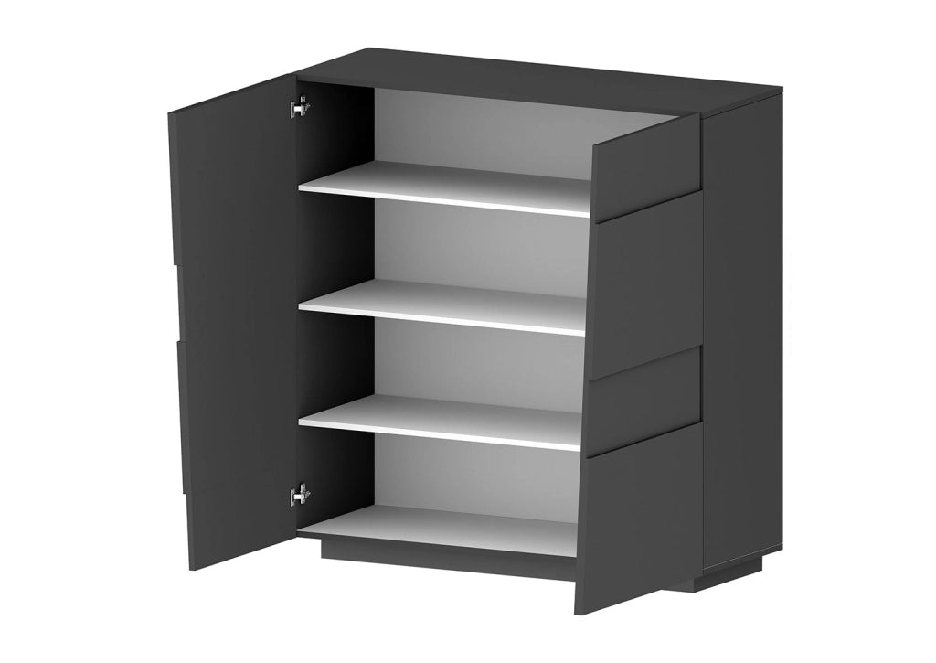 Credenza 2 Ante 120x44x126 cm Pongo 2A Grigio Antracite Opaco