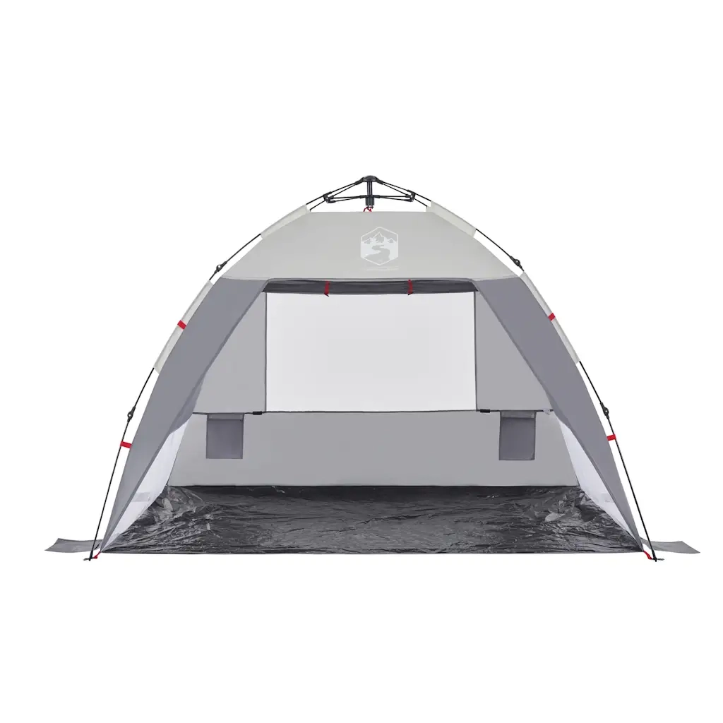 Tenda da Spiaggia 2 Persone-Tenda da campeggio Grigio Rilascio Rapido Impermeabile 543222