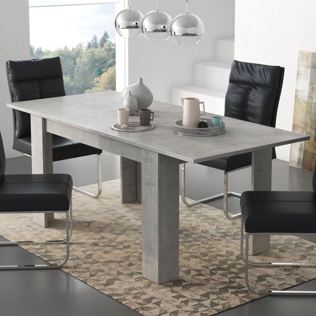 Marene, Tavolo Allungabile Allungabile, 200x90x75h cm Grigio Cemento