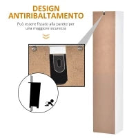 Colonna Bagno a 2 Armadietti con Ripiano Regolabile e Cassetto, in Truciolato, 35x31x172 cm, Bianco
