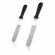 Set di Spatole per Glacé - 2 pezzi - Piastra angolare - Spatola per torte - Acciaio inossidabile - 15 cm/20 cm - Forma inclinata per decorazione