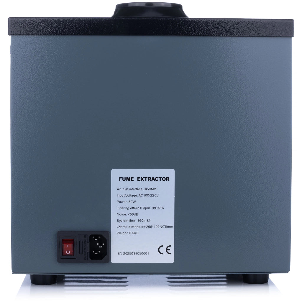 Estrattore di Fumi SR80 – Aspiratore di Fumi 80W | 160 m³/h, 99,97% Filtrazione | Tubo 0,75 m