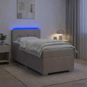 Letto con Box Spring, Materasso e LED Tortora 100 x 200 cm 3451879
