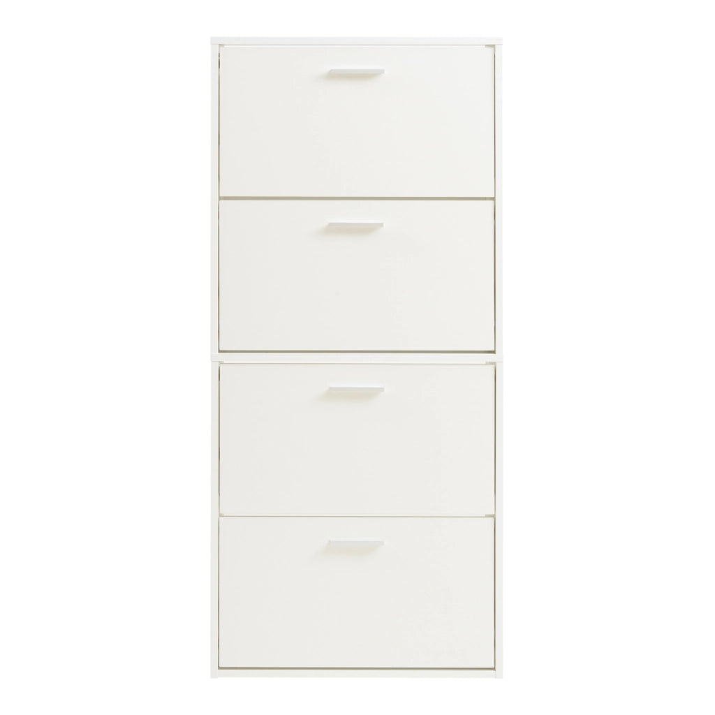 Scarpiera Sykkylven con 4 Contenitori Ribaltabili - Bianco [en.casa]