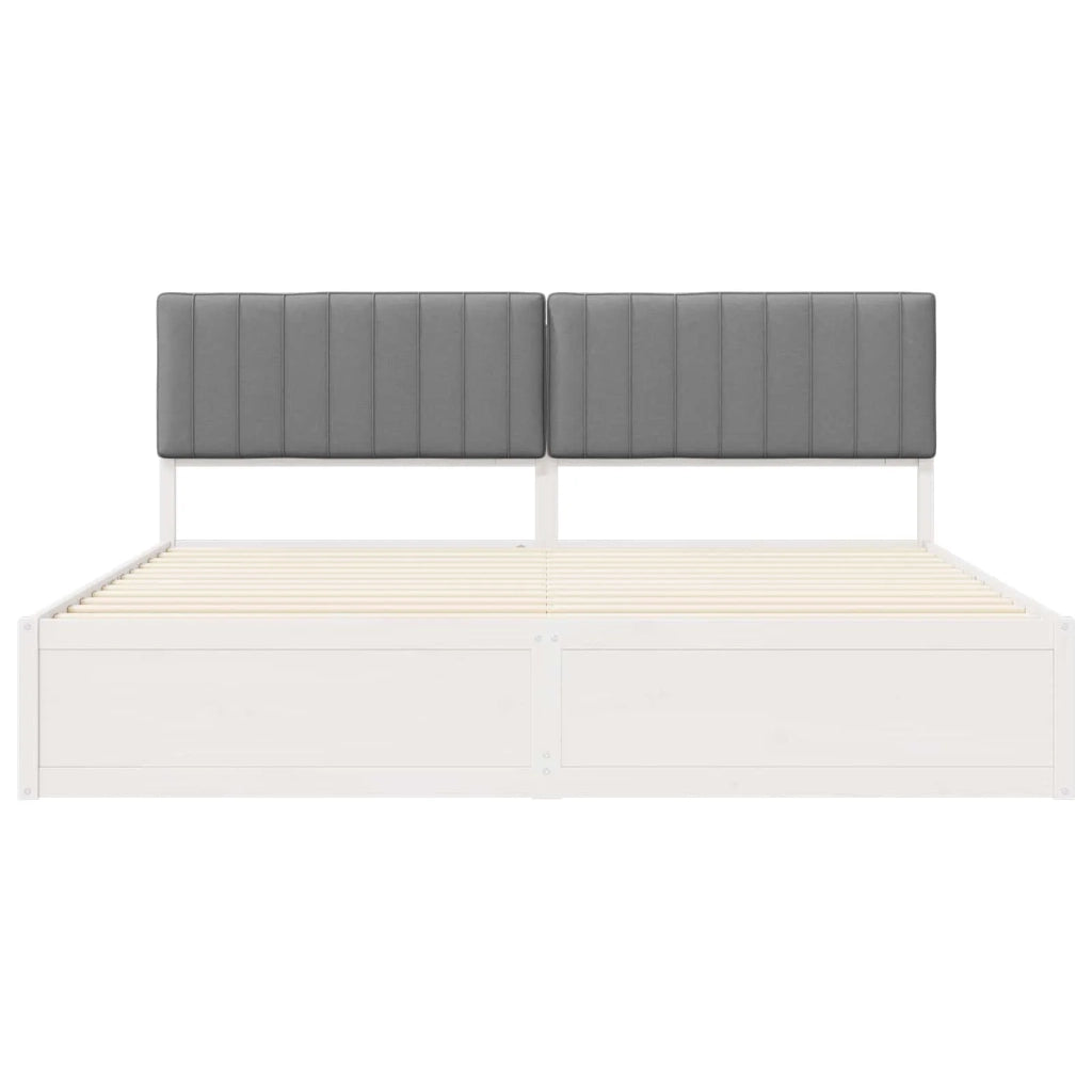 Letto con Testiera Rivestita Grigio chiaro 200 x 200 cm 3398213