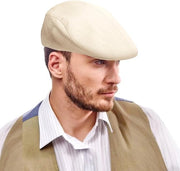 Cappello da golf in cotone liscio beige per signori e signore, con visiera regolabile