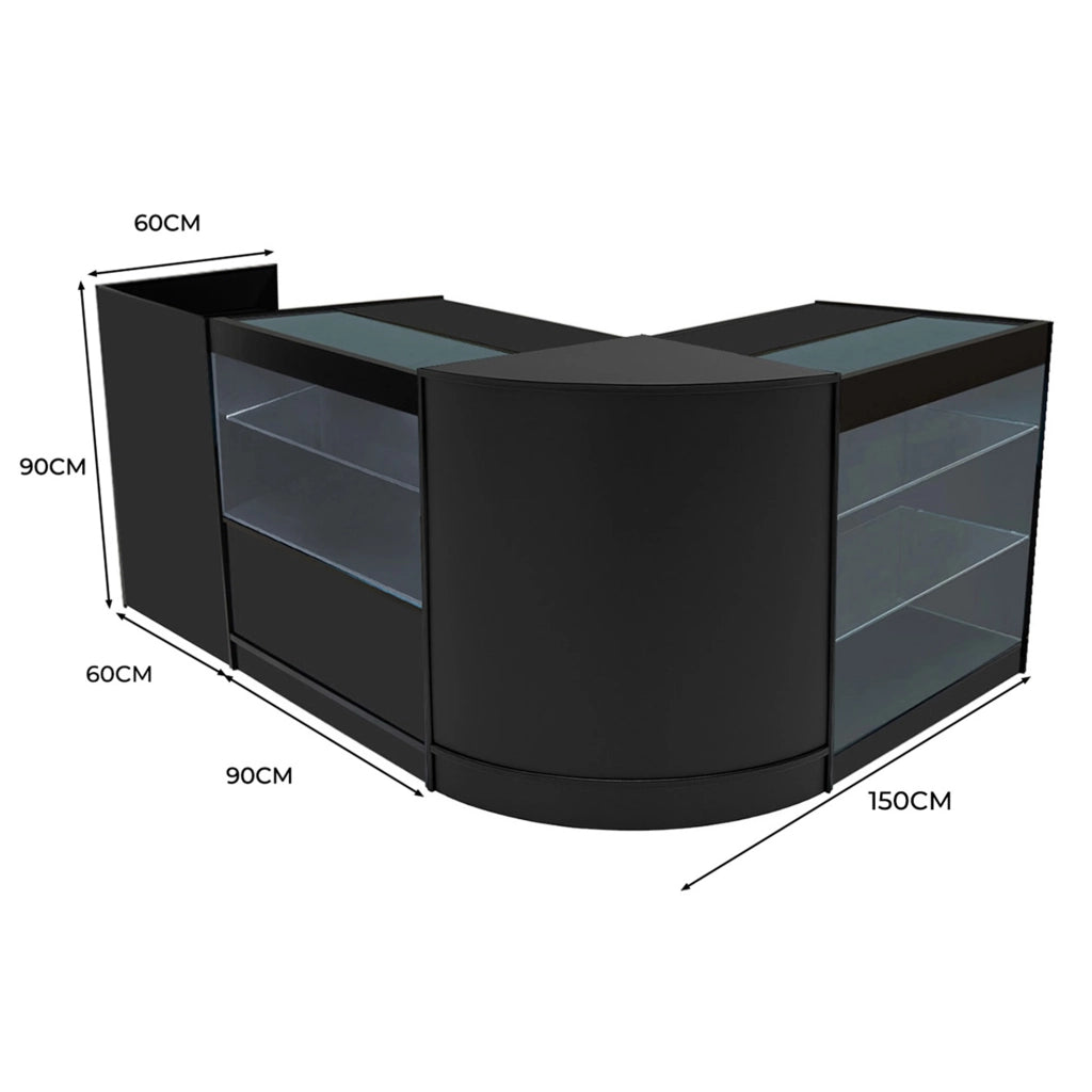 Set Banconi Neri Vega LED K900 C900 CM60 TB60 con Serratura e Vetrina