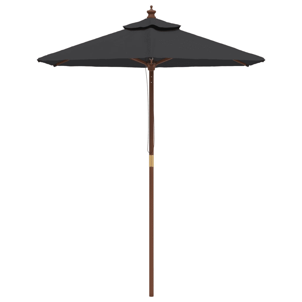 Ombrellone da Giardino con Palo in Legno Nero 196x231 cm 363165