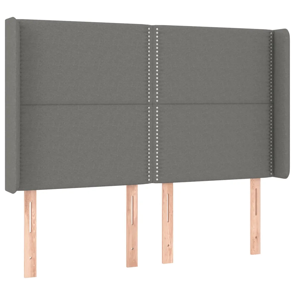 Letto a Molle Materasso e LED Grigio Scuro 140x200cm in Tessuto 3138238