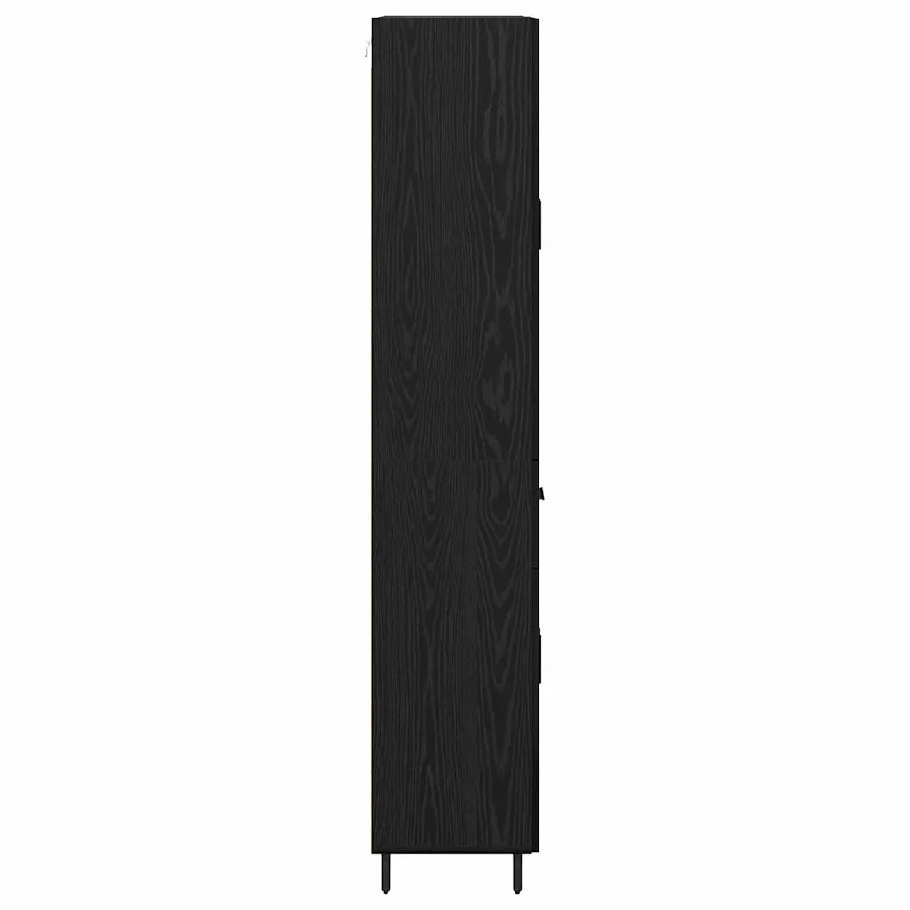 Credenza con Cassetto-Buffet-Armadio da cucina Rovere nero 69,5 x 34 x 180 cm 895088