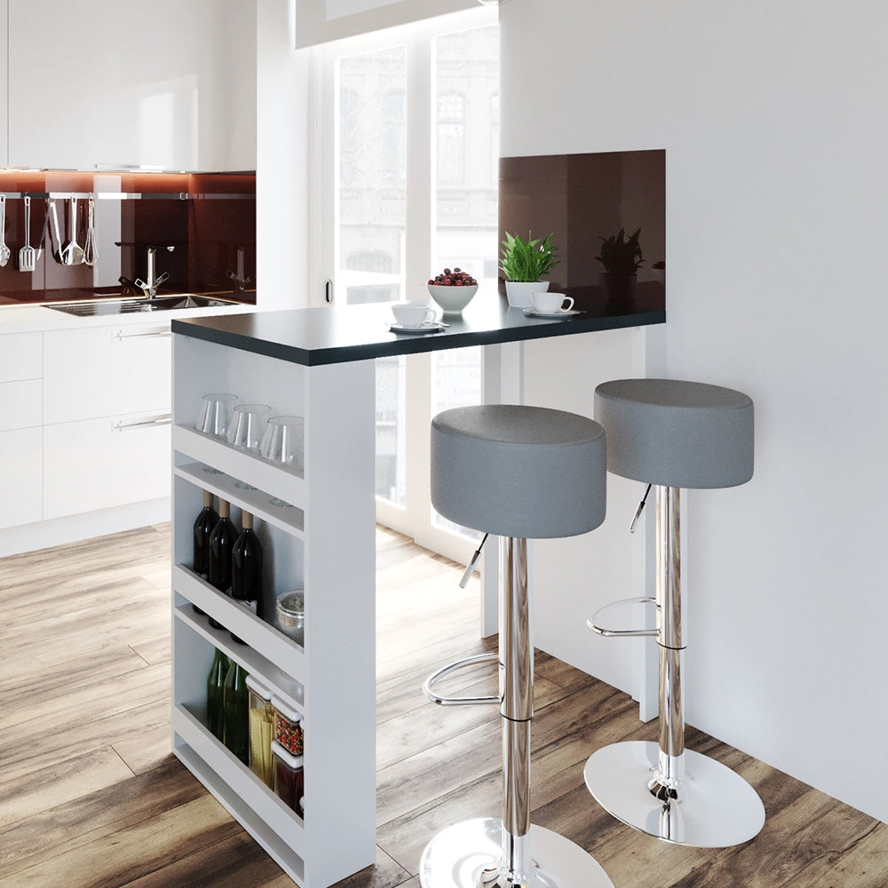 Vicco Tavolo da bar Bianco 57 x 117 cm con 3 scomparti