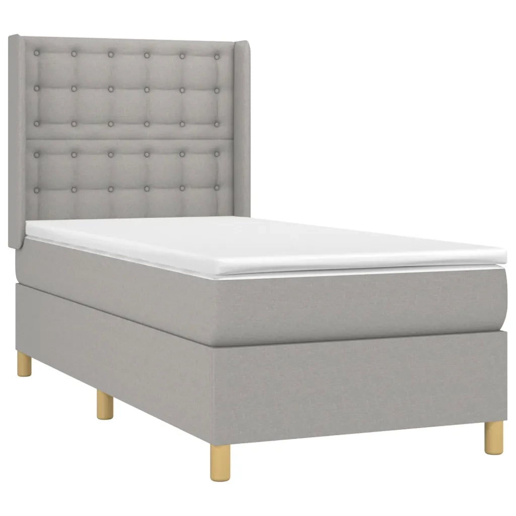 Giroletto a Molle con Materasso Grigio Chiaro 90x190 cm Tessuto 3132273