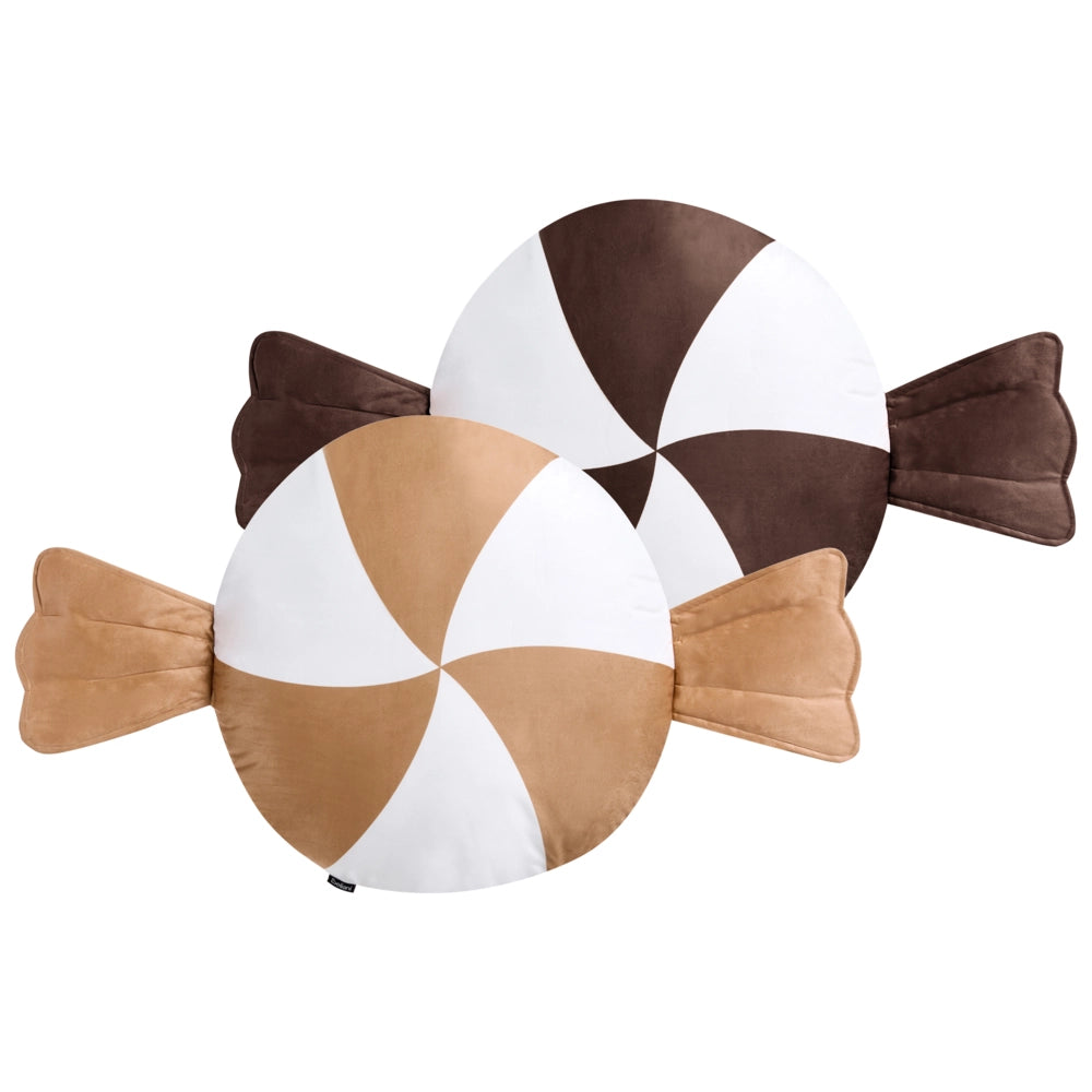 Set di 2 cuscini in tessuto marrone con motivo natalizio accessorio decorativo 60 x 60 cm