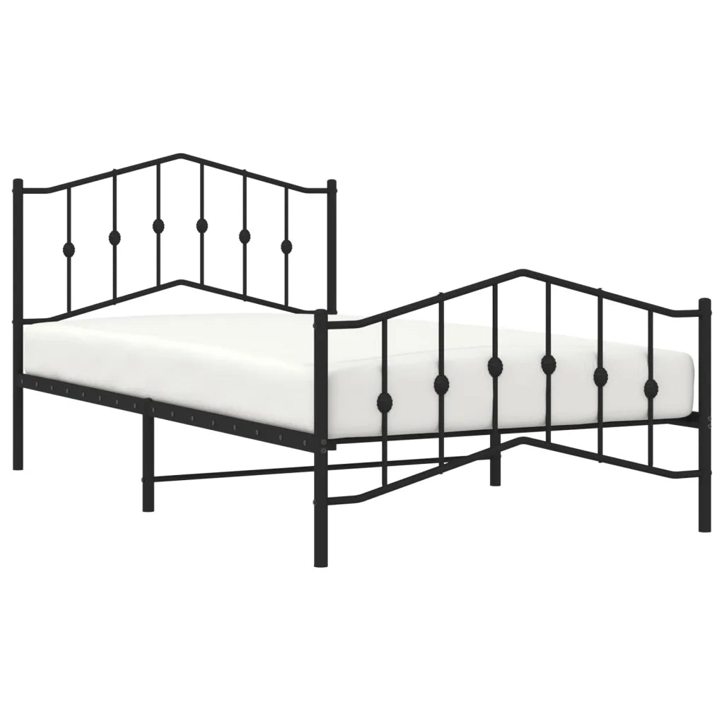 Giroletto con Testiera e Pediera Metallo Nero 107x203 cmcod mxl 84233