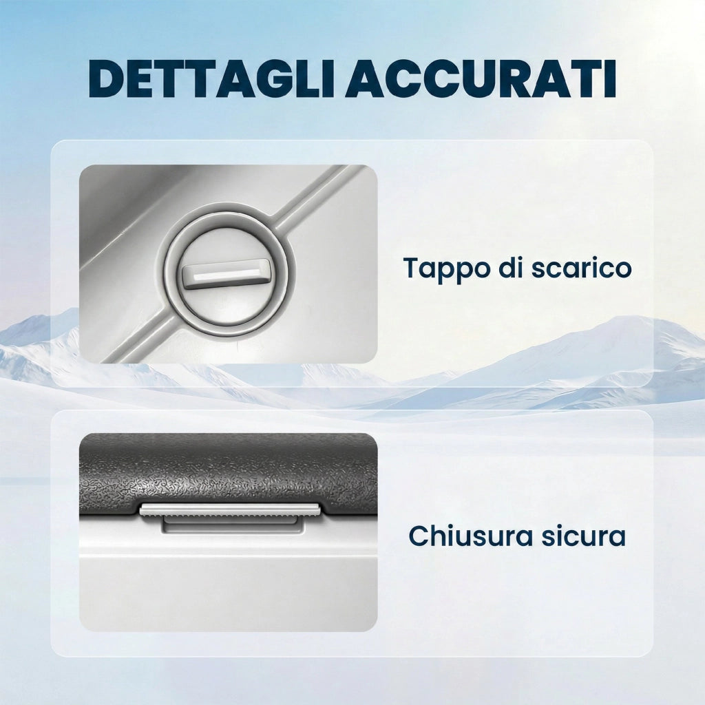 Frigorifero per Auto72,6x39x51,3 cm Capienza 50L Compressore Doppia Zona Controllo App Nero