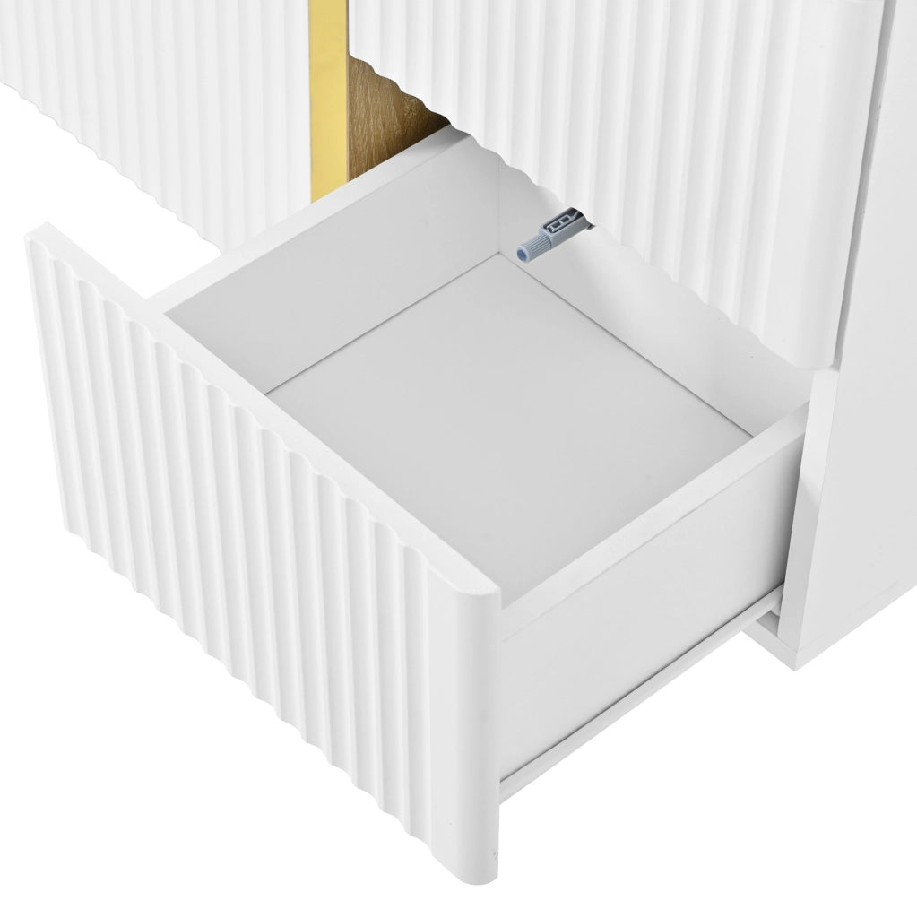 Combinazione TV lowboard e sideboard 190x35x45 cm in MDF e PB bianco