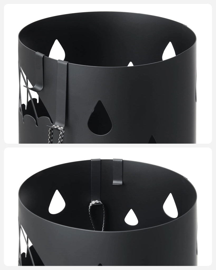 Valora LUC024B01 Portaombrelli in metallo nero stile moderno x4