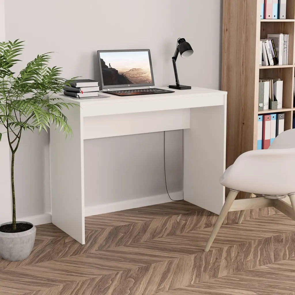 Scrivania | Tavolo da Ufficio Bianca 90x40x72 cm in Legno Multistrato