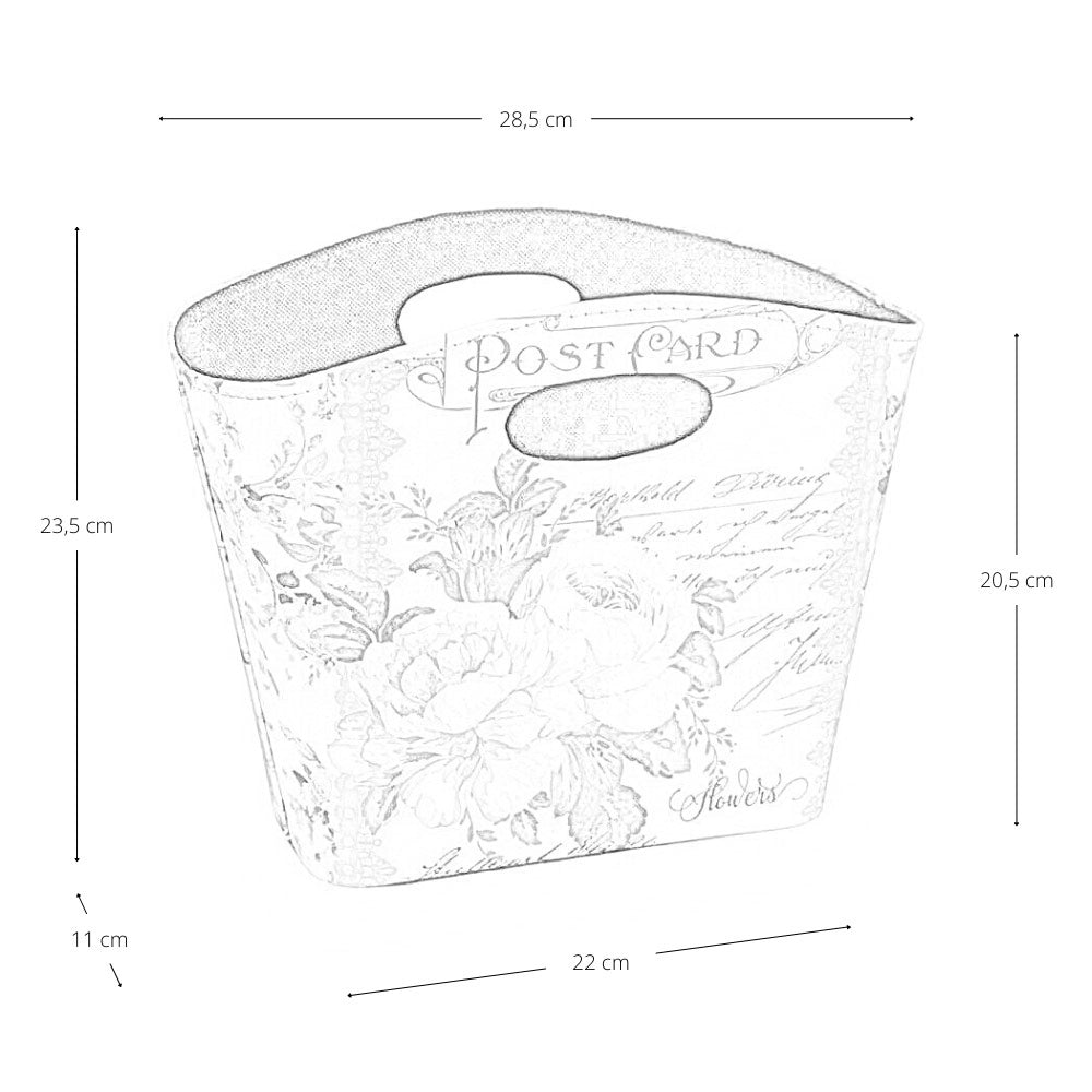 Borsetta Contenitore Flowers con manici fantasia floreale cm 28,5 x 11 x h 23,5