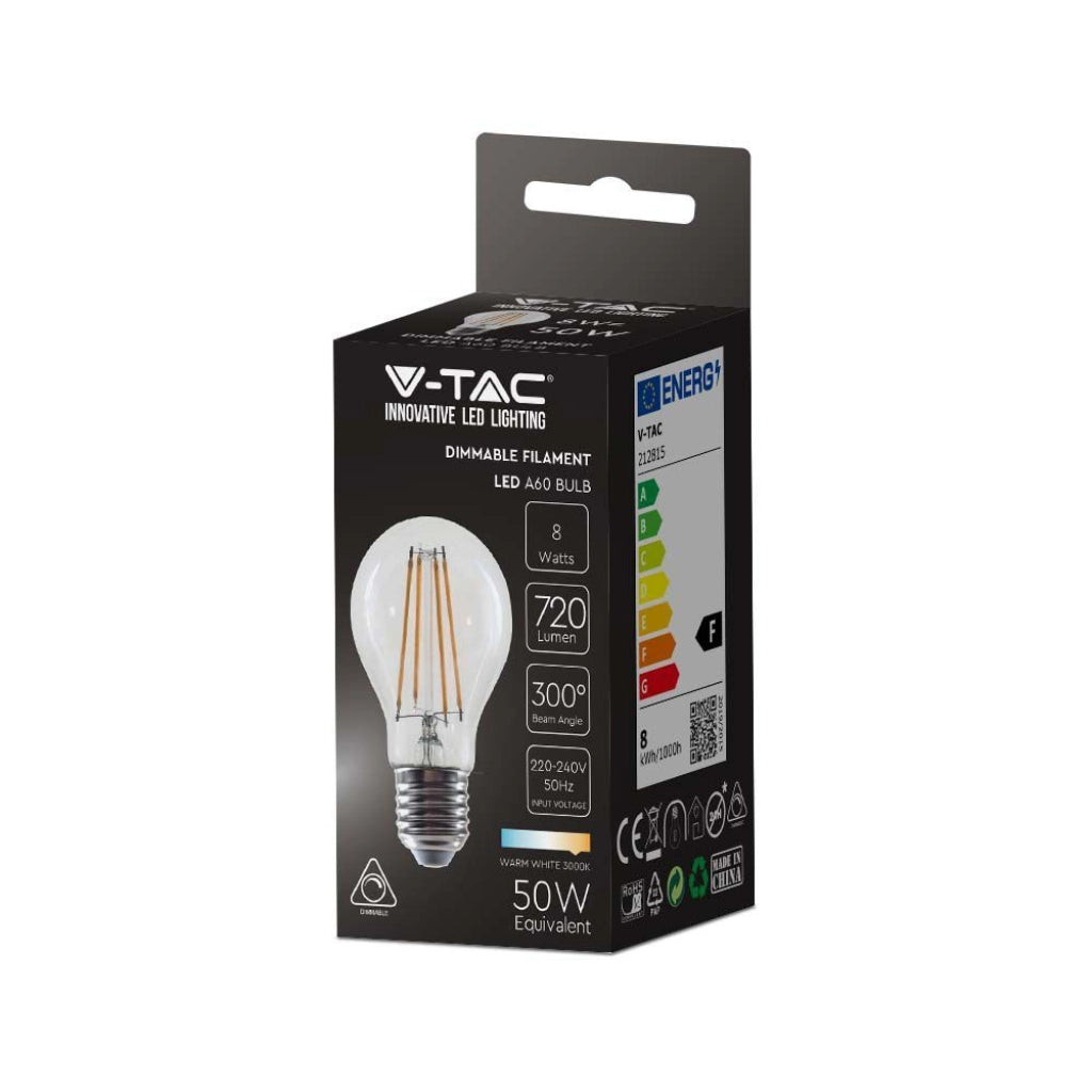 8W A67 Lulb Filamento LED 3000K E27 Dimmabile