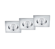 Faretti da Incasso Led Quadrati Dimmerabili Kit 3 pz Cromo Zagros GD Trio