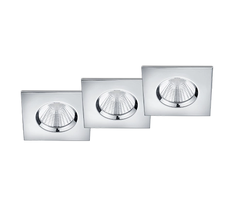 Faretti da Incasso Led Quadrati Dimmerabili Kit 3 pz Cromo Zagros GD Trio