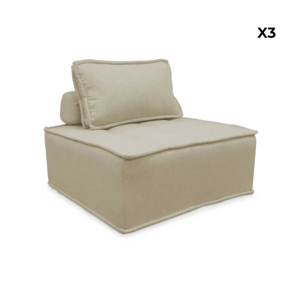 Divano modulare, 3 posti, beige