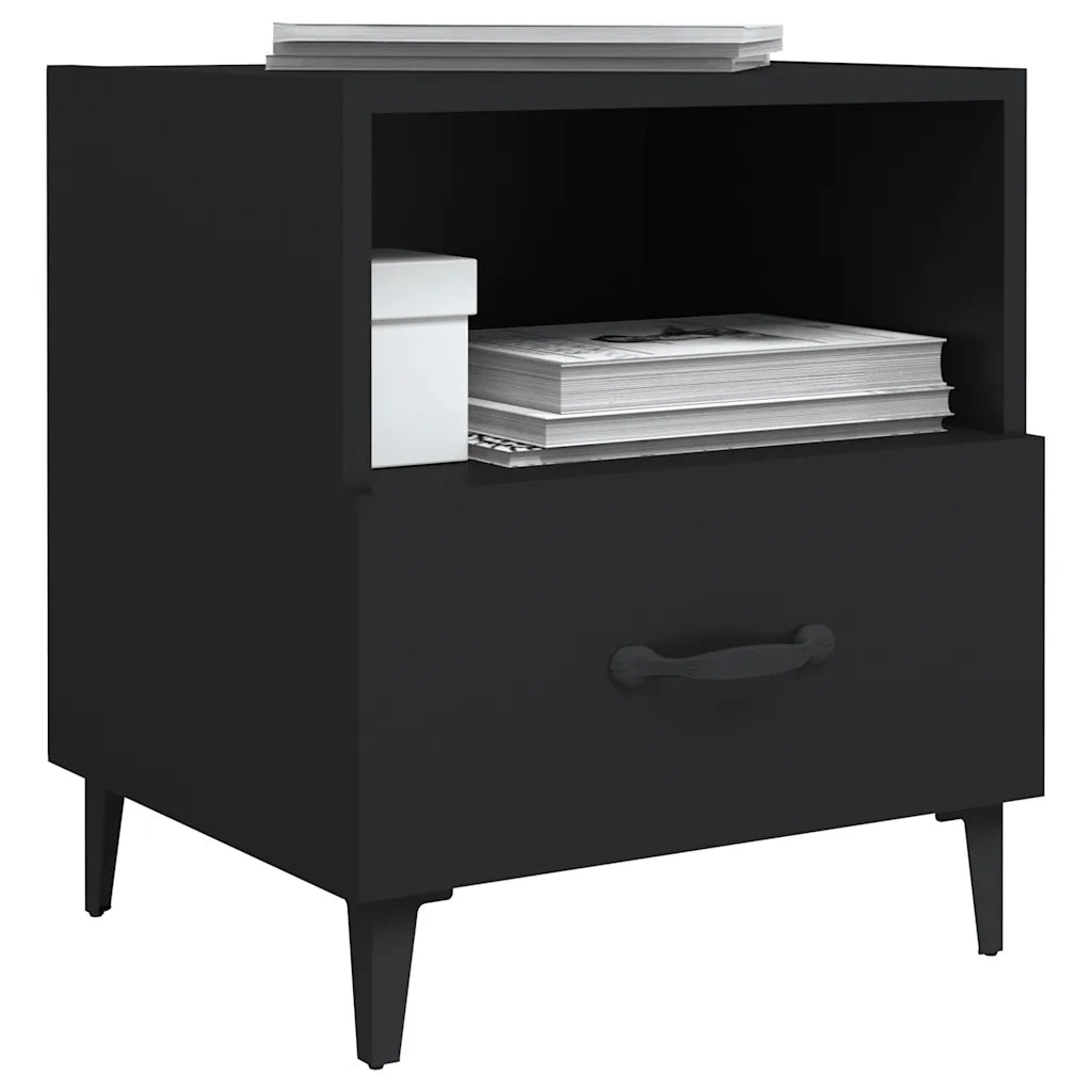 Comodino Nero in Legno Multistrato cod mxl 30365