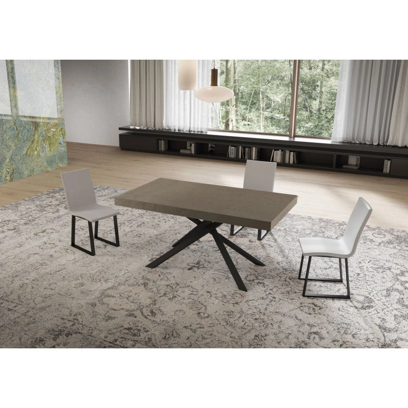 Tavolo allungabile 160/244x80 cm Niket telaio Antracite - Tortora