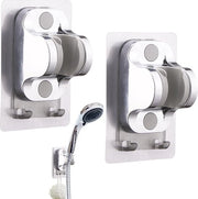 Set di 2 docciaschiumi universali, docciaschiumi, coperchi doccia, senza bisogno di forare, inclinazione regolabile, superadesivo, coperchi doccia con ganci