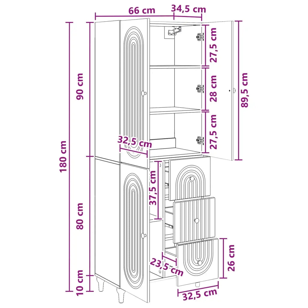 Set di armadi 2 pcs 66 x 34,5 x 90 cm Legno ingegnerizzato 3416482