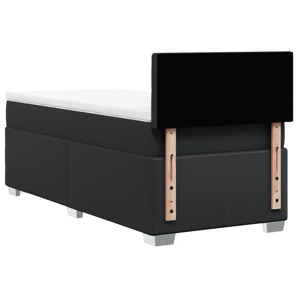 Giroletto a Molle con Materasso Nero 100x200 cm in Similpelle 3286108