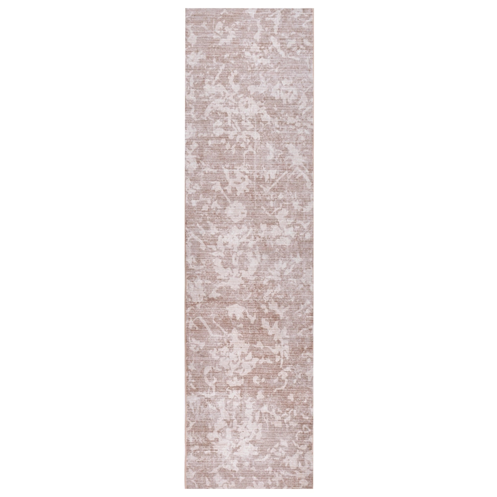 Tappeto Beige Tessuto 80 x 300 cm Moderno Solido Corridoio Per Riscaldamento a Pavimento Fondo Antiscivolo