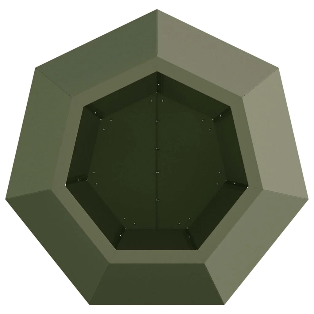 Fioriera 2 pcs Verde oliva 50 x 50 x 40 cm Acciaio