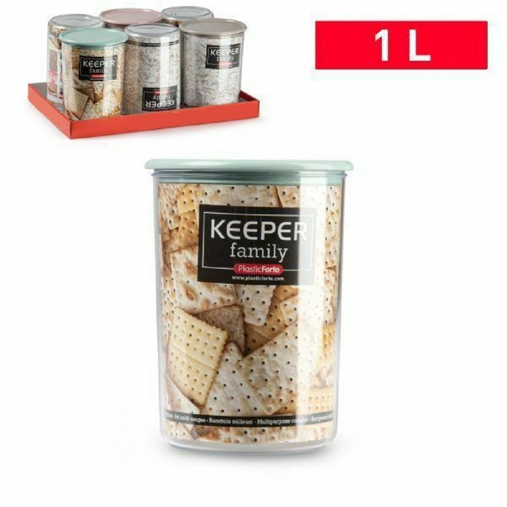 Trade Shop - Barattolo Milleusi Con Coperchio 1 Litro Per Biscotti Legumi Pasta 118901a -