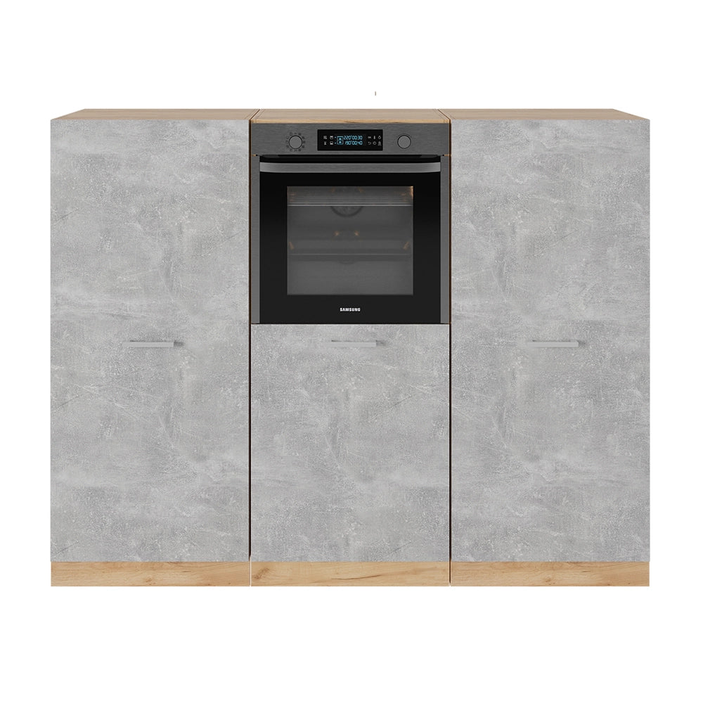 Vicco Cucine componibili piccole Calcestruzzo/quercia dorata 180 cm senza piano di lavoro