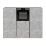 Vicco Cucine componibili piccole Calcestruzzo/quercia dorata 180 cm senza piano di lavoro