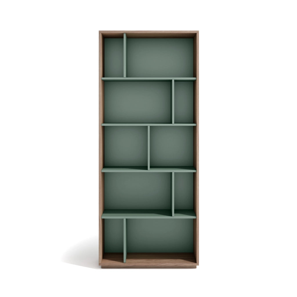 Libreria Herdasa effetto noce e verde 191x80x32