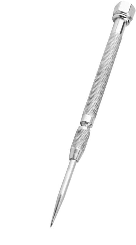 Puntatore per metallo con testa a 6 facce, materiale 55 HRC, trattamento superficiale antislipeggiamento, lunghezza 128 mm, adatto per acciaio, rame, plastica e vetro