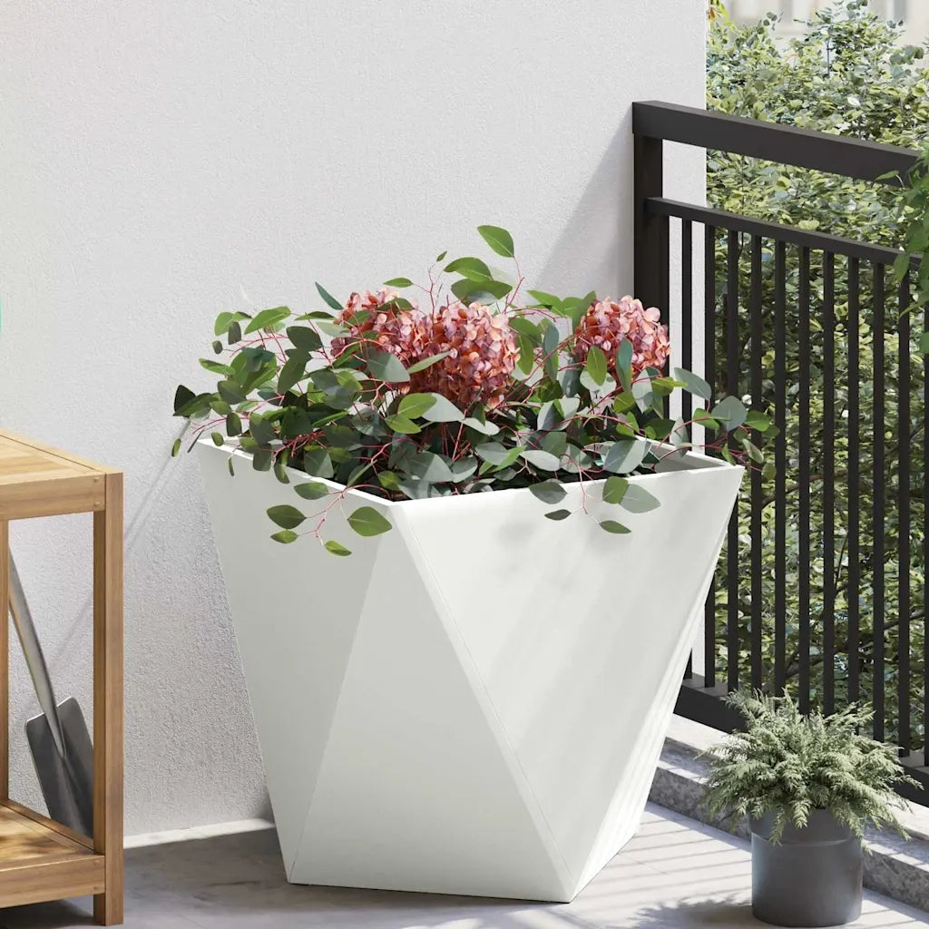 Fioriera Bianco 50 x 50 x 50 cm Acciaio