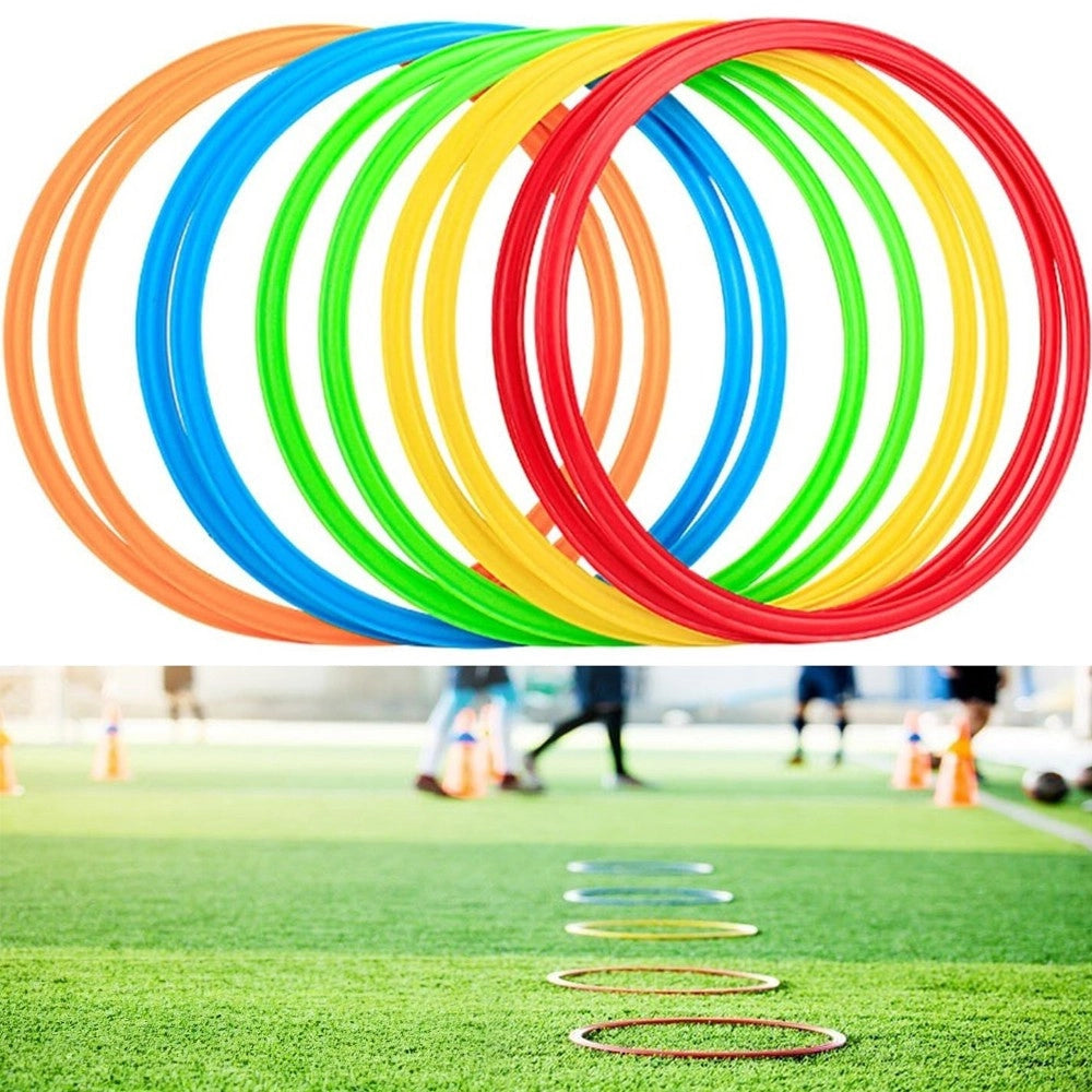 Trade Shop - Set 12 Pz Cerchi Piatti Colorati Per Fitness Esercizi Di Coordinazione Da 50cm -