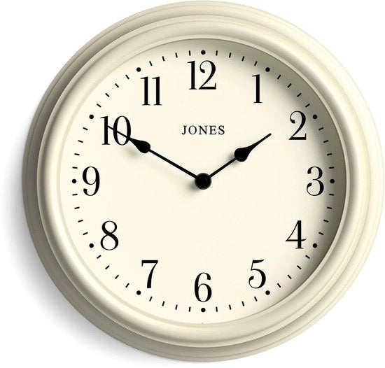 Orologio da Parete Veneto | Clessidra Classica a Cerchio | 30 cm | Crème | Numeri Arabi | Design Tradizionale, Ideale per la Cucina, Salotto o Camera da Letto