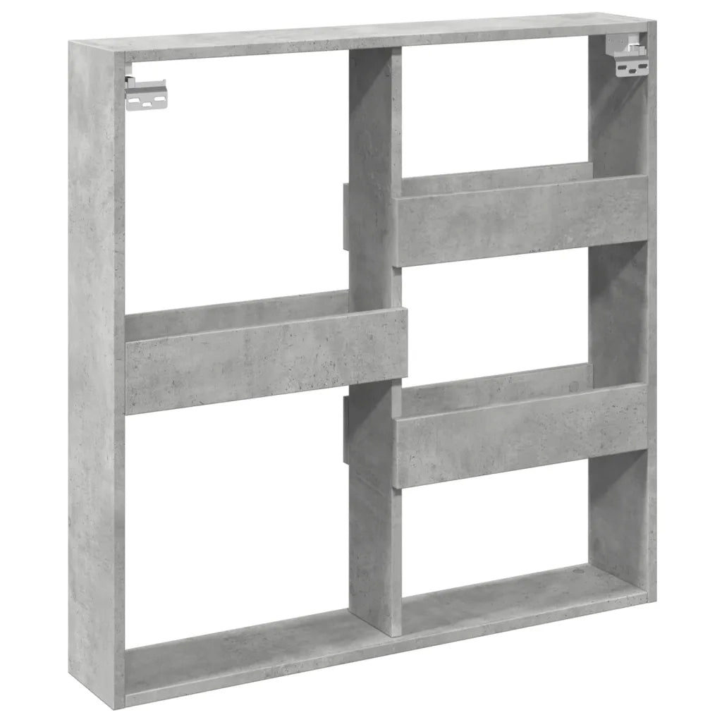 Armadietto a Muro | Mobile a Parete Grigio Cemento 80x15x80 cm Legno Multistrato