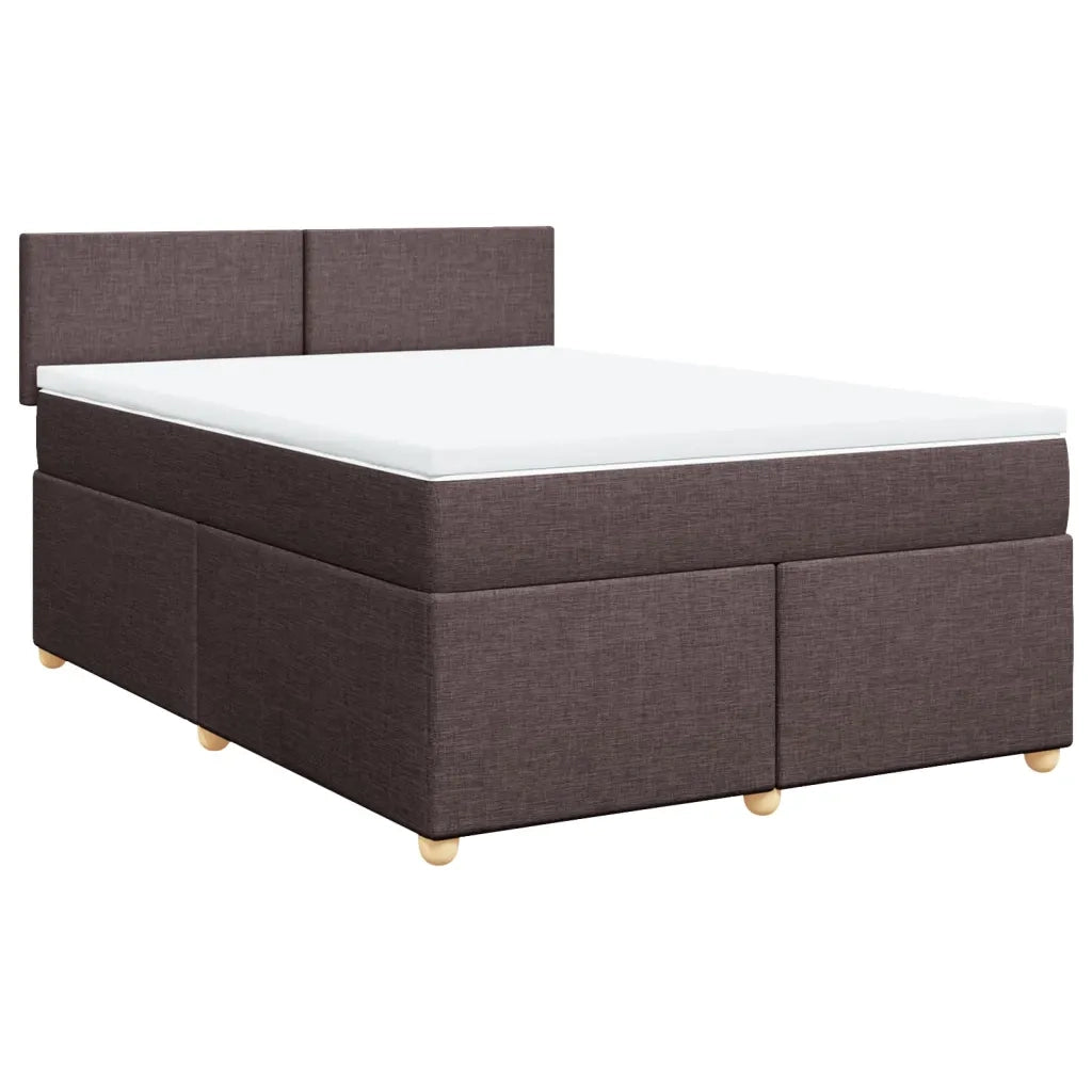 Giroletto a Molle con Materasso Marrone Scuro 160x200cm Tessuto 3289027
