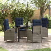 Set da Pranzo per Giardino 5 pcs Grigio e Nero Rattan 3380577